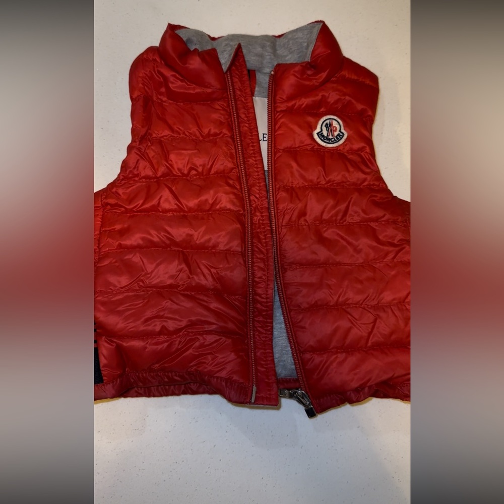 Red Authentic Baby Moncler Vest 6m